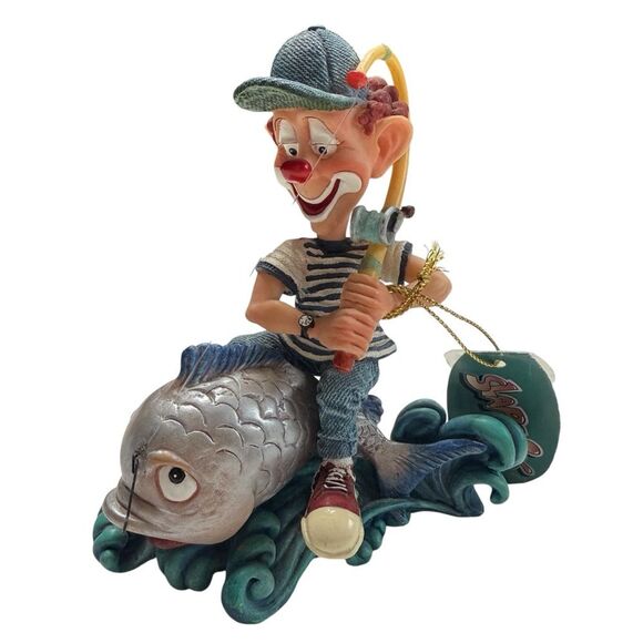 Vintage Cast Art Slapstix Hook, Line & Sinker Figurine Fishing Clown #04138 1999 - Picture 4 of 16